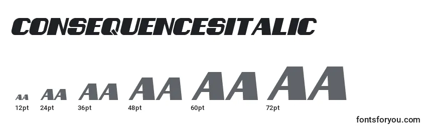 ConsequencesItalic Font Sizes