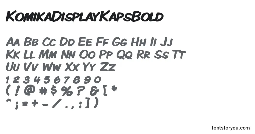 A fonte KomikaDisplayKapsBold – alfabeto, números, caracteres especiais