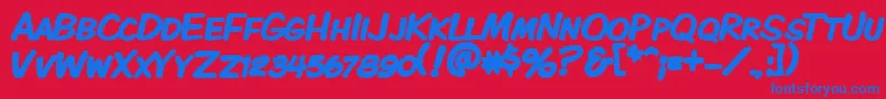 KomikaDisplayKapsBold Font – Blue Fonts on Red Background