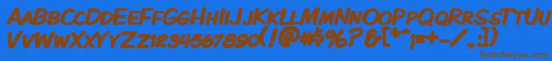 KomikaDisplayKapsBold Font – Brown Fonts on Blue Background