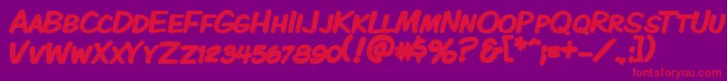 KomikaDisplayKapsBold Font – Red Fonts on Purple Background