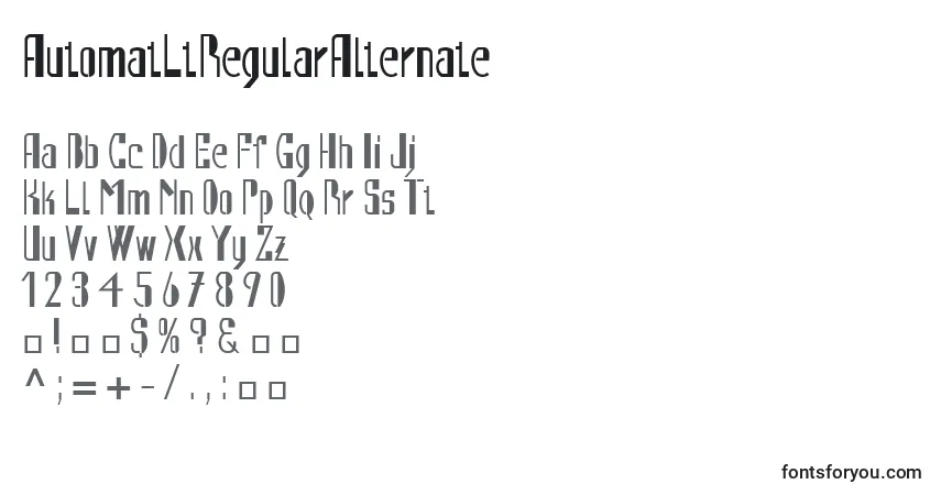 Шрифт AutomatLtRegularAlternate – алфавит, цифры, специальные символы