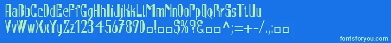 AutomatLtRegularAlternate-Schriftart – Grüne Schriften auf blauem Hintergrund