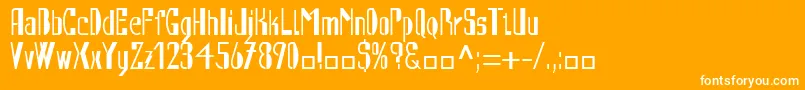 AutomatLtRegularAlternate-Schriftart – Weiße Schriften auf orangefarbenem Hintergrund