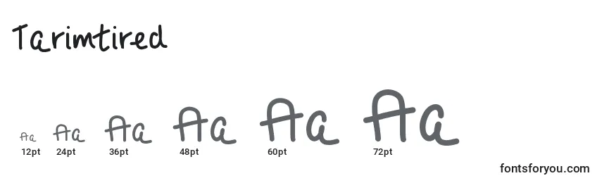 Размеры шрифта Tarimtired
