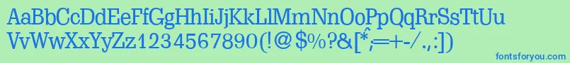 S671SlabRegular Font – Blue Fonts on Green Background