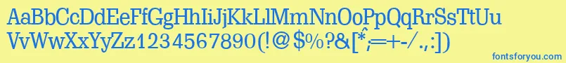 S671SlabRegular Font – Blue Fonts on Yellow Background