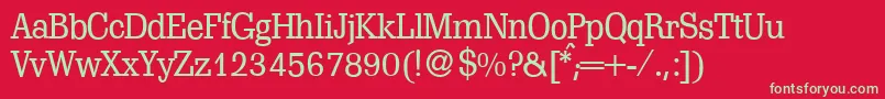 S671SlabRegular Font – Green Fonts on Red Background