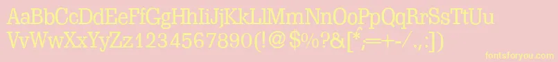 S671SlabRegular-Schriftart – Gelbe Schriften auf rosa Hintergrund