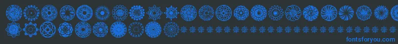 KaleidoscopicMind Font – Blue Fonts on Black Background