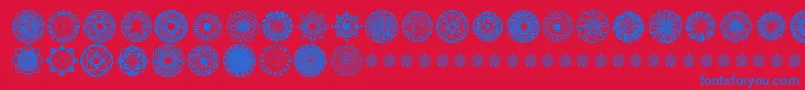 Fonte KaleidoscopicMind – fontes azuis em um fundo vermelho