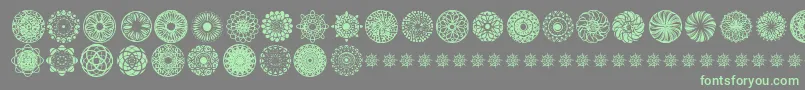 KaleidoscopicMind-fontti – vihreät fontit harmaalla taustalla