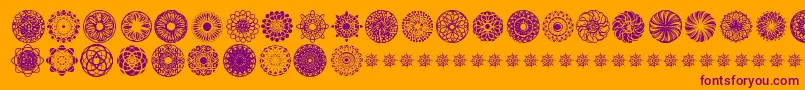 Fonte KaleidoscopicMind – fontes roxas em um fundo laranja