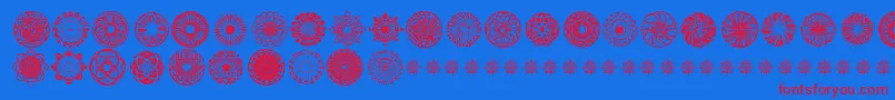 KaleidoscopicMind Font – Red Fonts on Blue Background