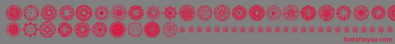 KaleidoscopicMind-fontti – punaiset fontit harmaalla taustalla