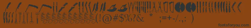 Knives Font – Black Fonts on Brown Background