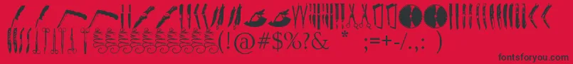 Knives Font – Black Fonts on Red Background