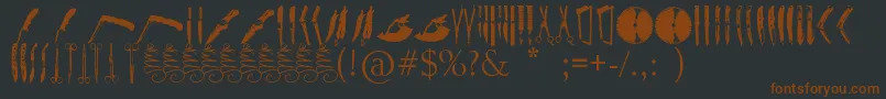 Knives Font – Brown Fonts on Black Background