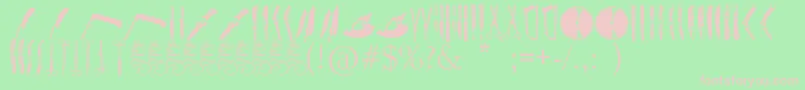 Knives Font – Pink Fonts on Green Background