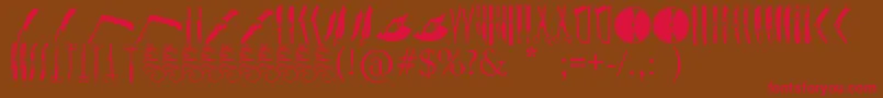 Knives Font – Red Fonts on Brown Background