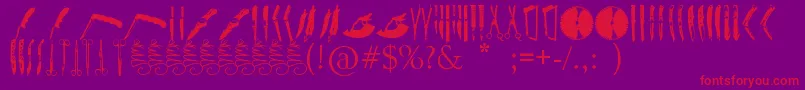 Knives Font – Red Fonts on Purple Background