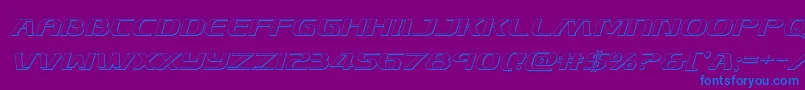 Skymarshal3Dital-Schriftart – Blaue Schriften auf violettem Hintergrund