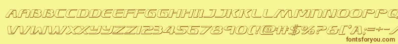 Skymarshal3Dital Font – Brown Fonts on Yellow Background