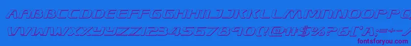 Skymarshal3Dital Font – Purple Fonts on Blue Background