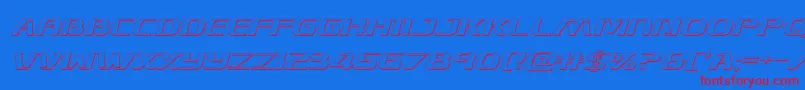フォントSkymarshal3Dital – 赤い文字の青い背景