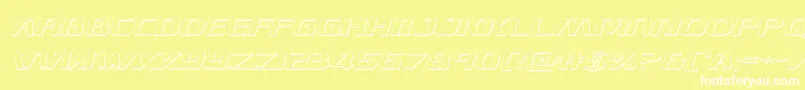 Skymarshal3Dital Font – White Fonts on Yellow Background