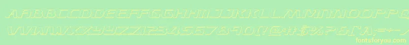Skymarshal3Dital Font – Yellow Fonts on Green Background
