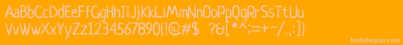 Neucha Font – Pink Fonts on Orange Background
