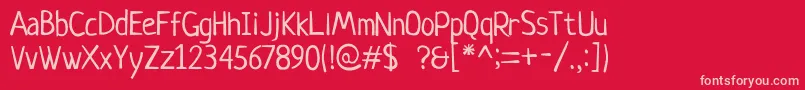 Neucha Font – Pink Fonts on Red Background