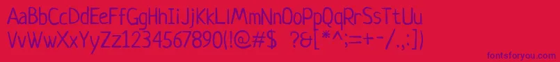 Neucha Font – Purple Fonts on Red Background