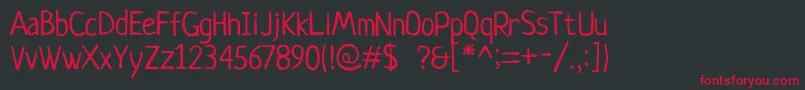 Neucha Font – Red Fonts on Black Background