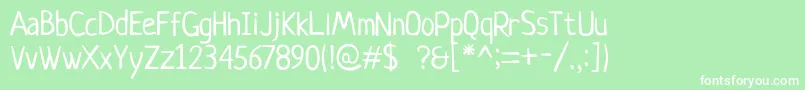 Neucha Font – White Fonts on Green Background