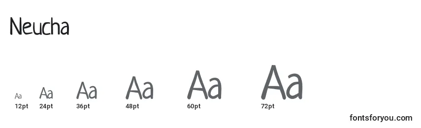 Neucha Font Sizes