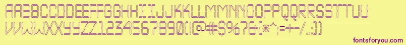 ALcdnovaotl Font – Purple Fonts on Yellow Background