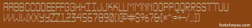 ALcdnovaotl-fontti – valkoiset fontit ruskealla taustalla