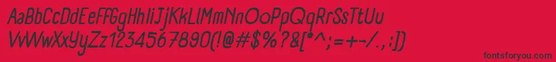 PanforteRegularItalic Font – Black Fonts on Red Background