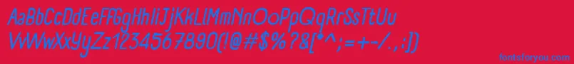 フォントPanforteRegularItalic – 赤い背景に青い文字