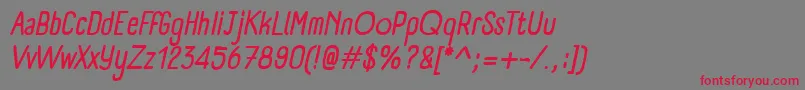 PanforteRegularItalic Font – Red Fonts on Gray Background