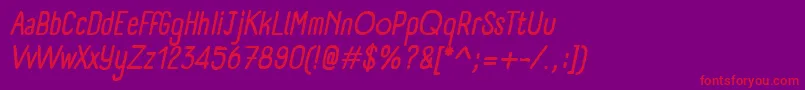 PanforteRegularItalic Font – Red Fonts on Purple Background