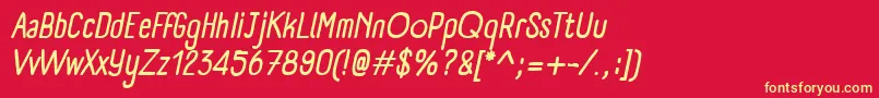 PanforteRegularItalic Font – Yellow Fonts on Red Background