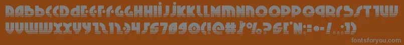 Neuralnomiconhalf-fontti – harmaat kirjasimet ruskealla taustalla