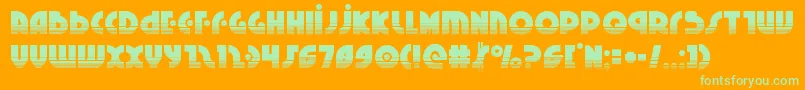 Шрифт Neuralnomiconhalf – зелёные шрифты на оранжевом фоне