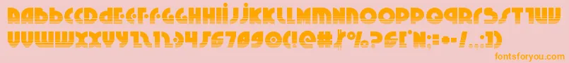 フォントNeuralnomiconhalf – オレンジの文字がピンクの背景にあります。