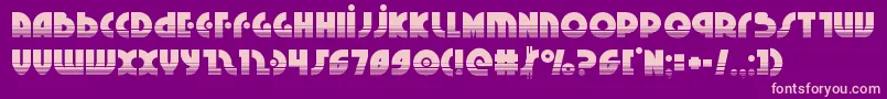 Neuralnomiconhalf-fontti – vaaleanpunaiset fontit violetilla taustalla