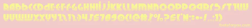 Neuralnomiconhalf-fontti – keltaiset fontit vaaleanpunaisella taustalla