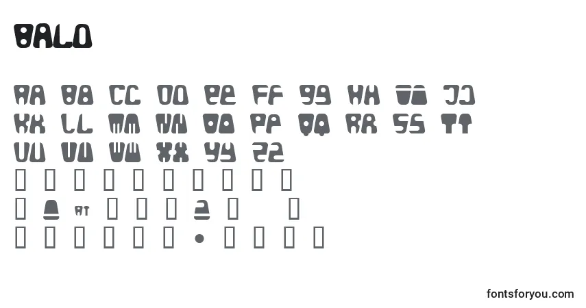 Schriftart Bald – Alphabet, Zahlen, spezielle Symbole